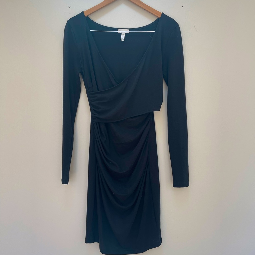 Leith wrap dress in black, size M
